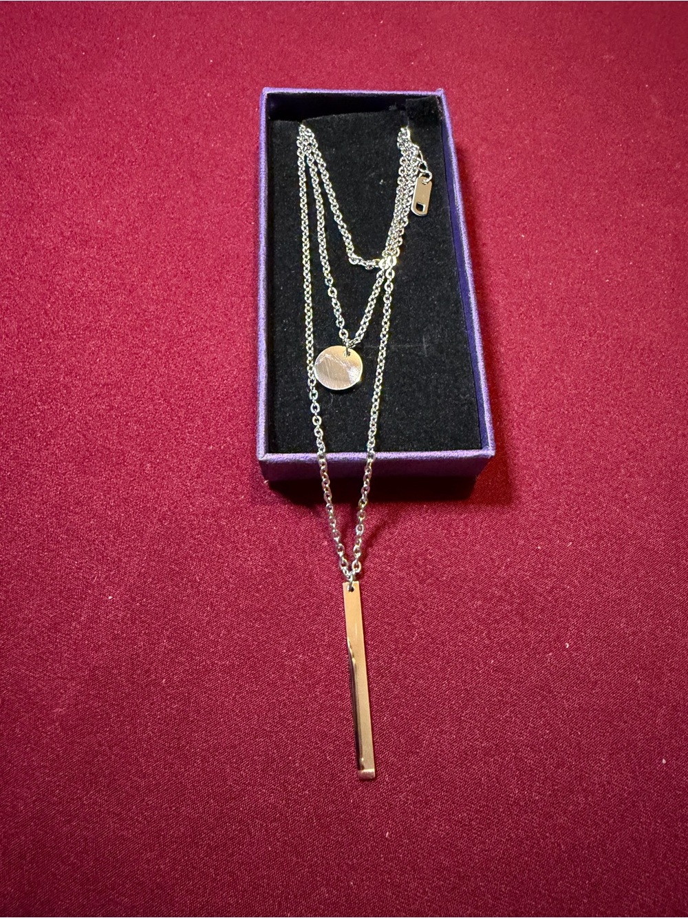 Delicate Silver Layered Bar Necklace - Silver